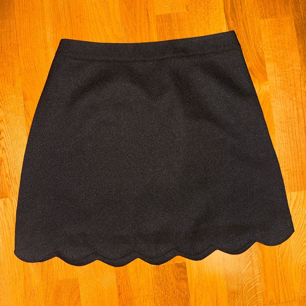 Lush Black Scalloped Hem Women’s Skirt